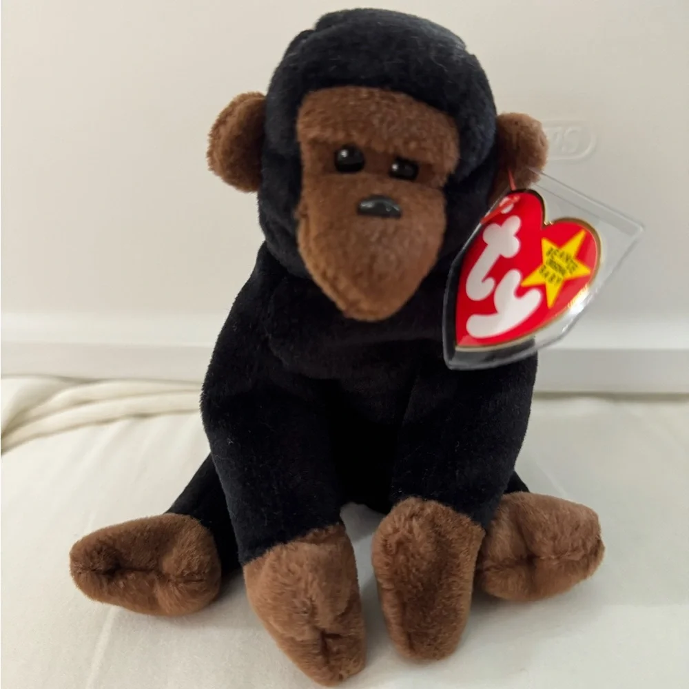 NWT Ty Beanie Baby Congo the Gorilla Black Brown 1996 Vintage 90s